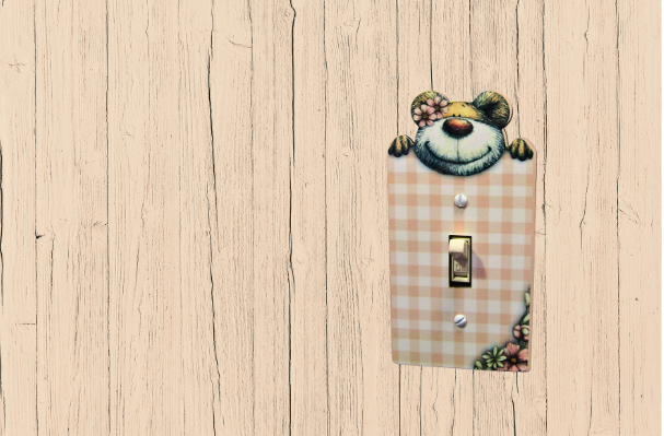 MDF - Teddy Bear Shaped Sublimated Light Switch Cover