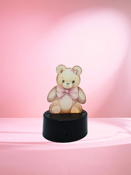 Acrylic-Teddy Bear Shaped Sublimated Light