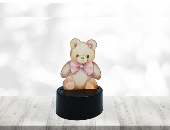 Acrylic-Teddy Bear Shaped Sublimated Light