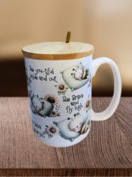 15 oz, Mug with Spoon and Lid Sublimated