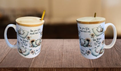 15 oz, Mug with Spoon and Lid Sublimated