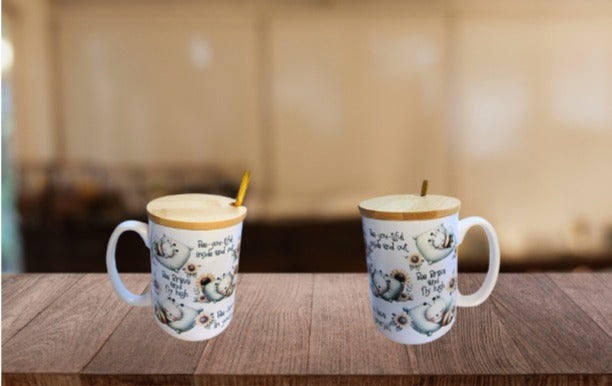 15 oz, Mug with Spoon and Lid Sublimated