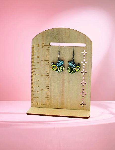 MDF-Bee Shaped Sublimated Earring 1 inch