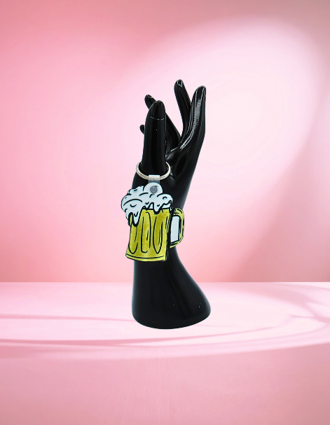 MDF- Beer Stein Shaped Sublimated Keychain