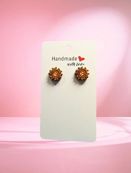 MDF-Sun Shaped Sublimated Stud Earrings (Celestial)