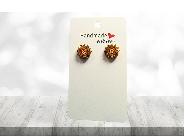 MDF-Sun Shaped Sublimated Stud Earrings (Celestial)