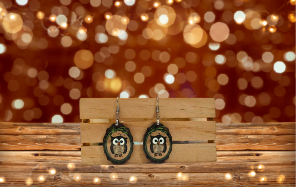 Oval Frame Shaped Sublimated MDF Earrings 1.5 Inch