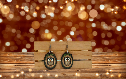 Oval Frame Shaped Sublimated MDF Earrings 1.5 Inch