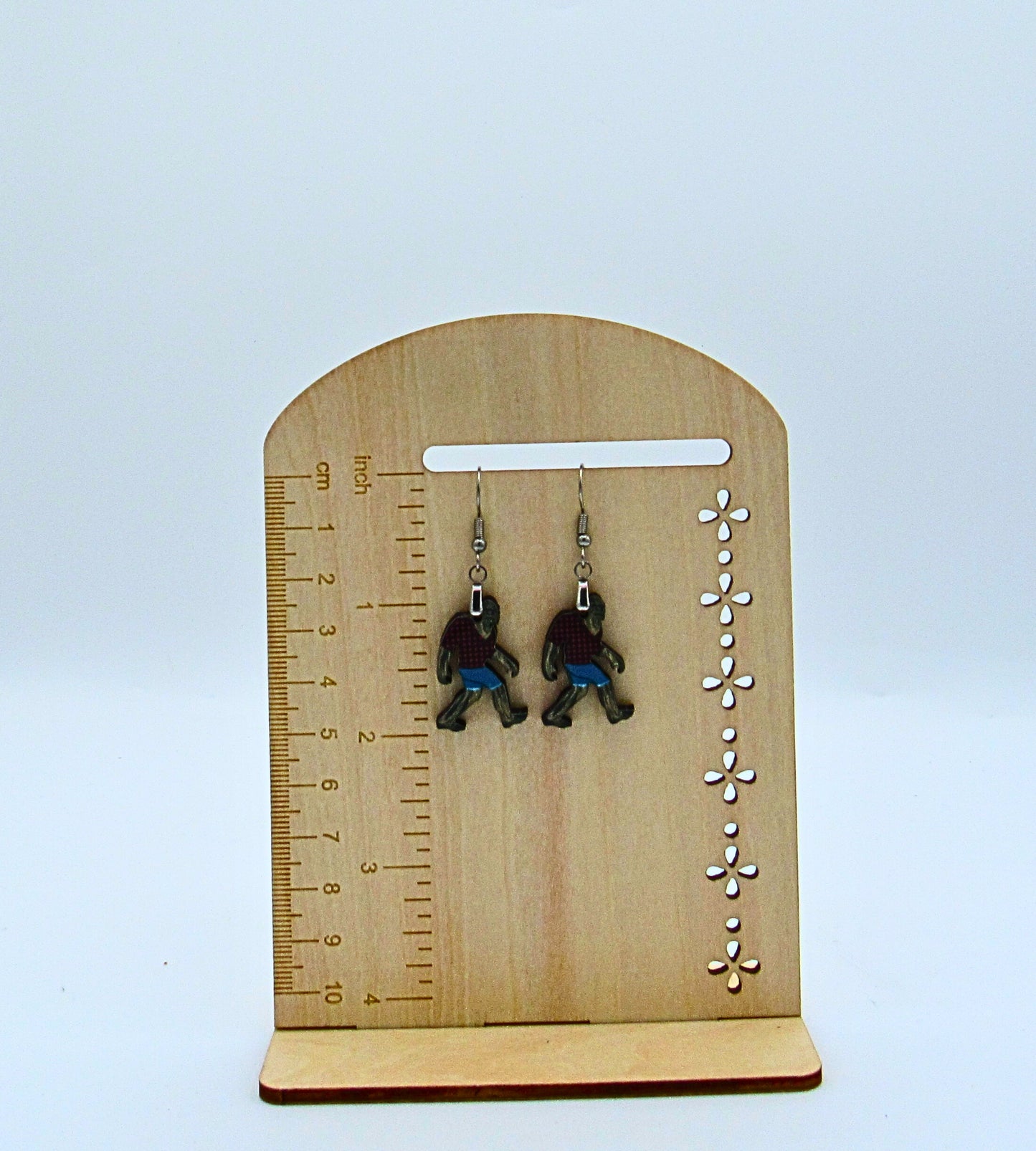 MDF-Big Foot Shaped Sublimated Earrings 1 inch