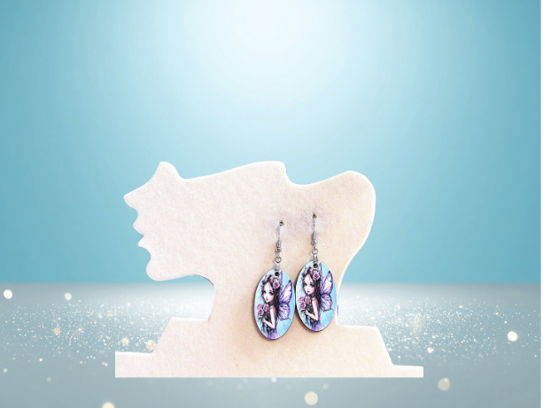 MDF-Oval Shaped Sublimated Earrings 1.5 inch
