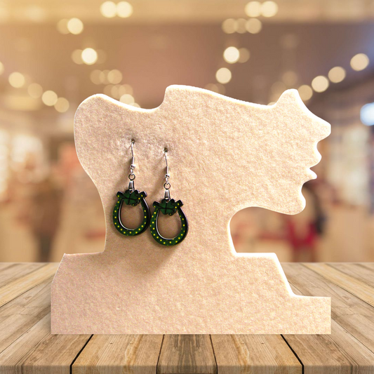 Lucky Horseshoe Shaped Sublimated Earrings 1 inch