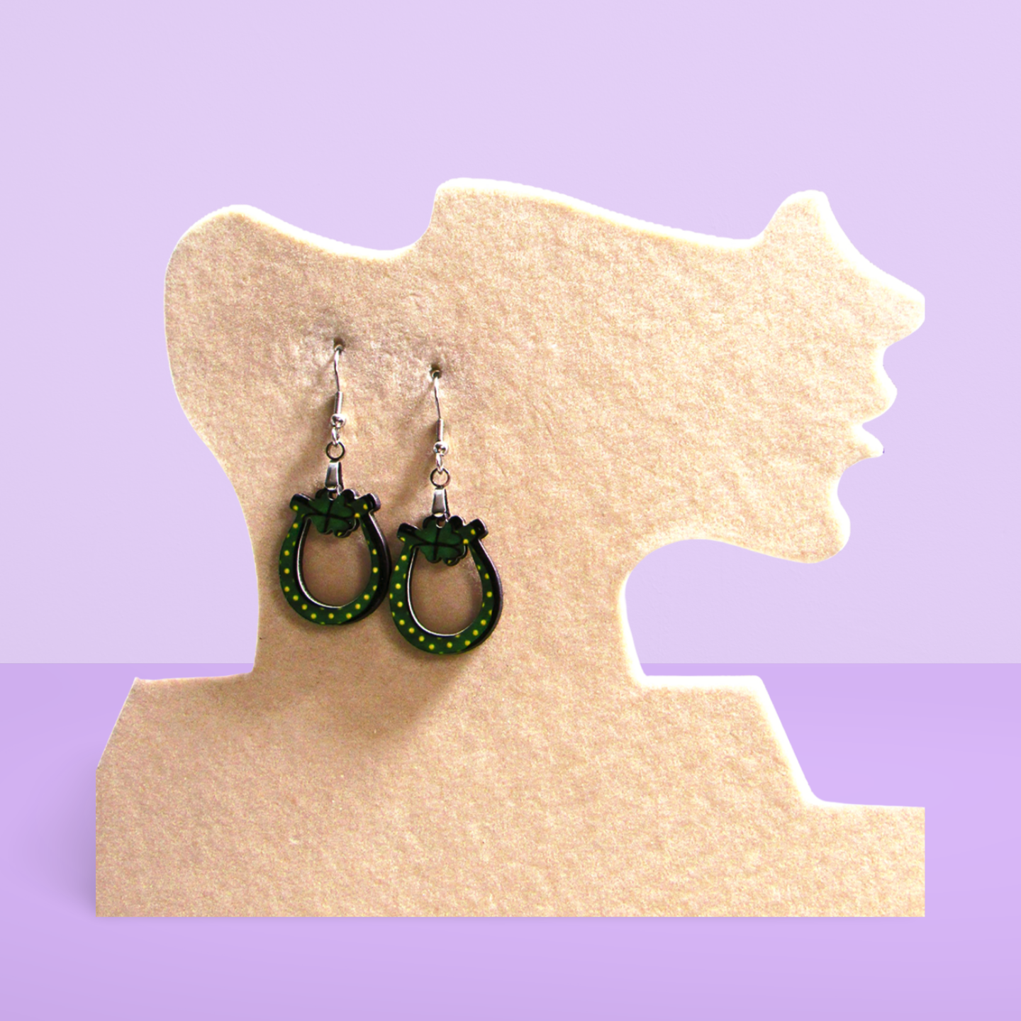 Lucky Horseshoe Shaped Sublimated Earrings 1 inch