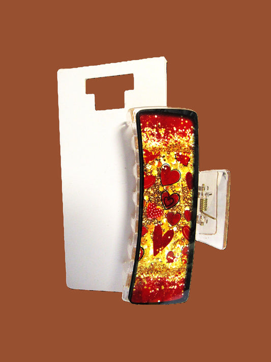 Valentines Themed Sublimated 4 inch Hair Clip