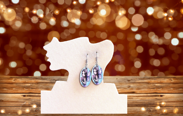 MDF-Oval Shaped Sublimated Earrings 1.5 inch