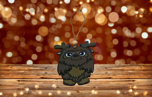 MDF - Reindeer Gnome Shaped Sublimated Ornament Cryptids