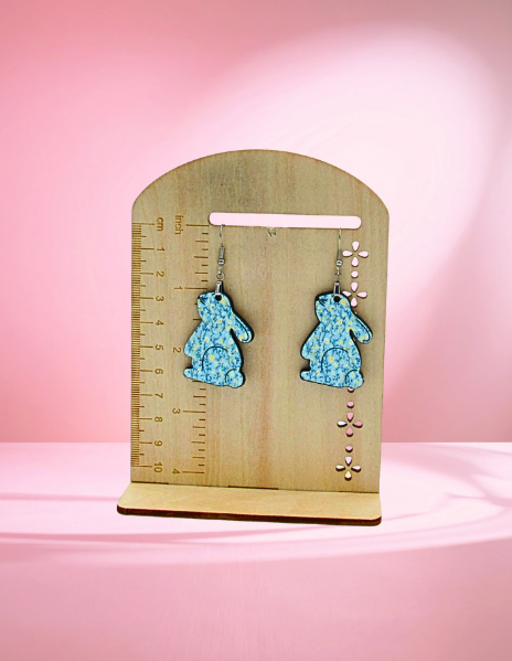 MDF-Bunny Shaped Sublimated Earrings 1.5 inch