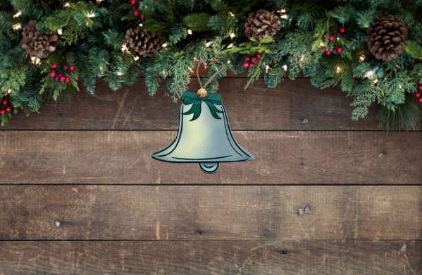 MDF-Bell with Bow Shaped Sublimated Ornament