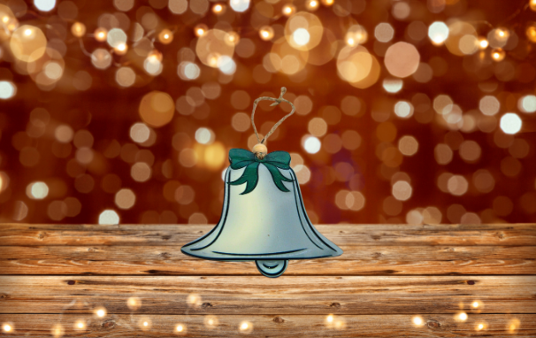 MDF-Bell with Bow Shaped Sublimated Ornament