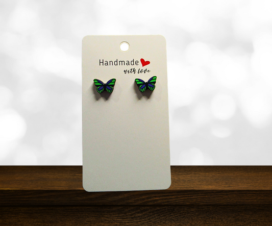 MDF-Open Butterfly Shaped Sublimated Stud Earrings (Bi Color)