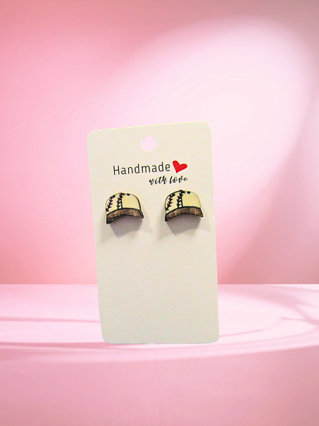 MDF-Baseball Cap Shaped Sublimated Stud Earring (Sports)