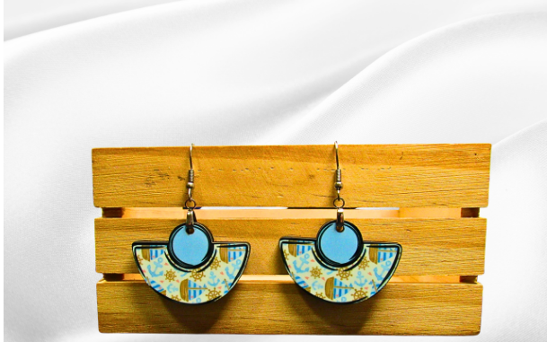 MDF-Boho Round Shaped Sublimated Earrings 1.5 inch