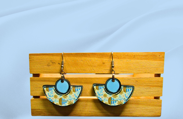 MDF-Boho Round Shaped Sublimated Earrings 1.5 inch