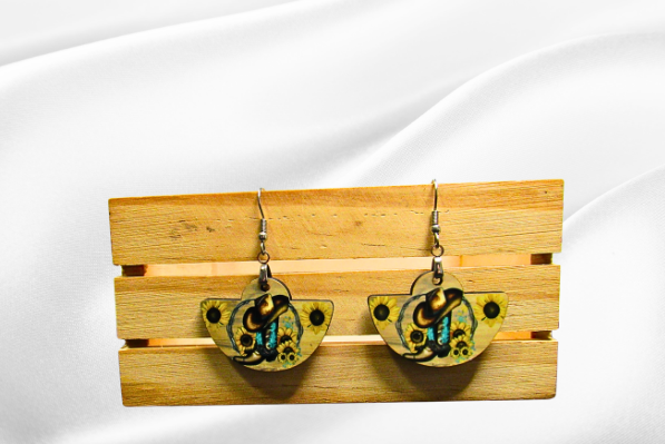 MDF-Boho Round Shaped Sublimated Earrings 1.5 inch