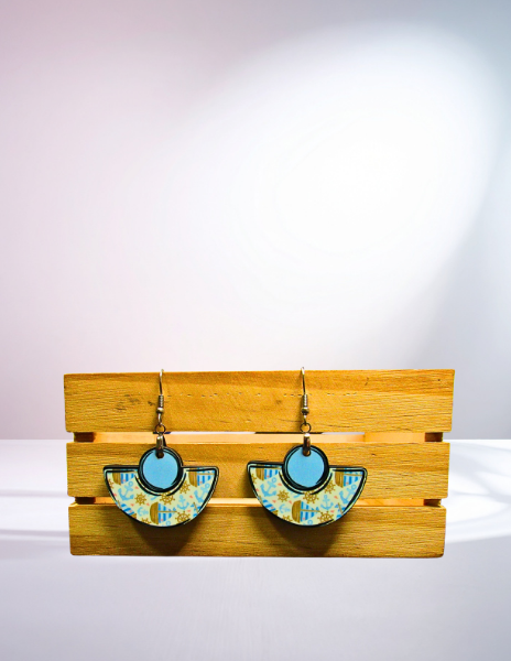 MDF-Boho Round Shaped Sublimated Earrings 1.5 inch