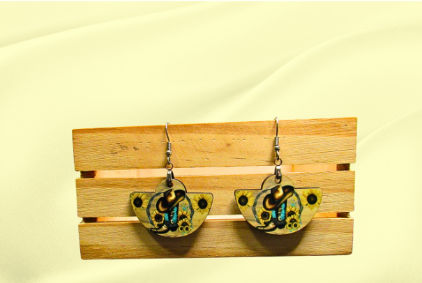 MDF-Boho Round Shaped Sublimated Earrings 1.5 inch
