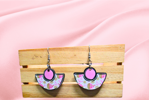 MDF-Boho Round Shaped Sublimated Earrings 1.5 inch