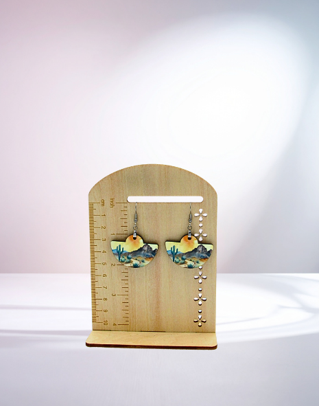 MDF-Boho Round Shaped Sublimated Earrings 1.5 inch