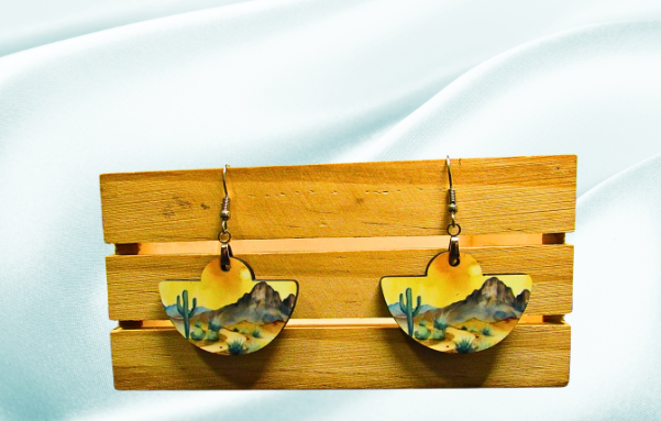 MDF-Boho Round Shaped Sublimated Earrings 1.5 inch