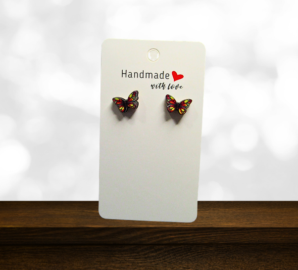 MDF-Open Butterfly Shaped Sublimated Stud Earrings