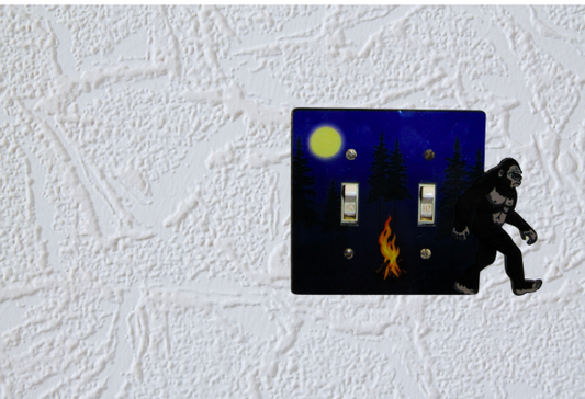 Big Foot Shaped Sublimated Double Light Switch Cover