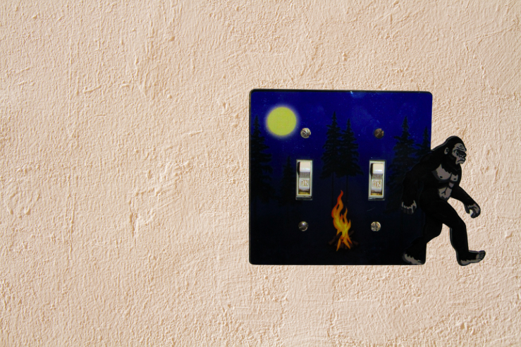 Big Foot Shaped Sublimated Double Light Switch Cover
