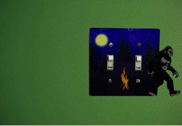 Big Foot Shaped Sublimated Double Light Switch Cover