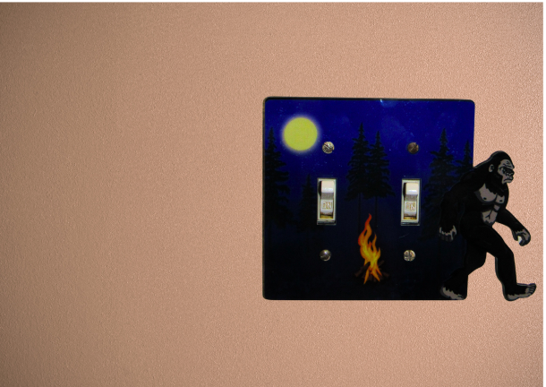Big Foot Shaped Sublimated Double Light Switch Cover