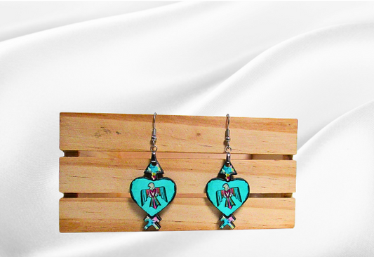 MDF-Heart Arrow Shaped Sublimated Earrings 1.5 inch