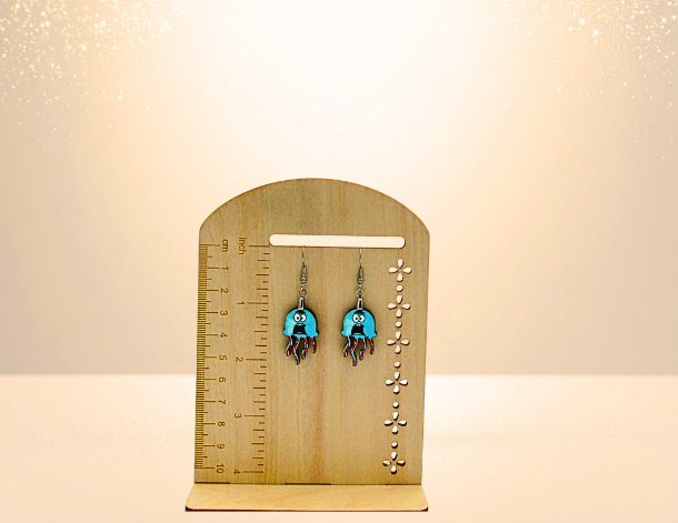 MDF-Jellyfish shaped Sublimated Earrings 1 inch (Faces)