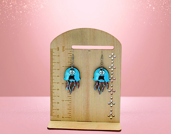MDF-Jellyfish shaped Sublimated Earrings 1.5 inch (Faces)