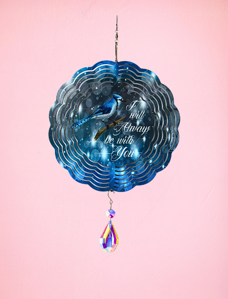 8 inch Sublimated Wind Spinner Blue Jay Memorial