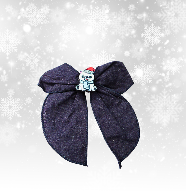 5" Girls Cotton Bow with MDF Shaped Sublimated Center