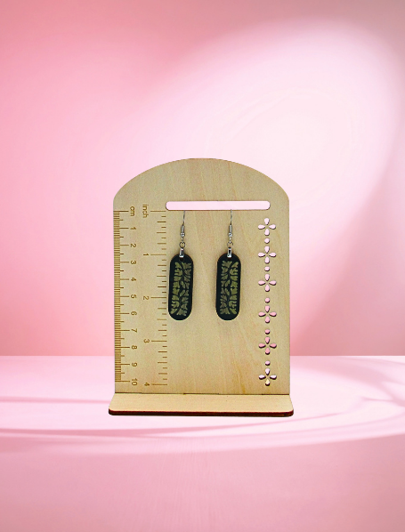 MDF-Oval Bar Shaped Sublimated Earrings 1.5 inch