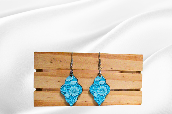 MDF- Wavy Edge Shaped Sublimated Earrings 1.5 inch