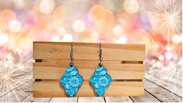MDF- Wavy Edge Shaped Sublimated Earrings 1.5 inch