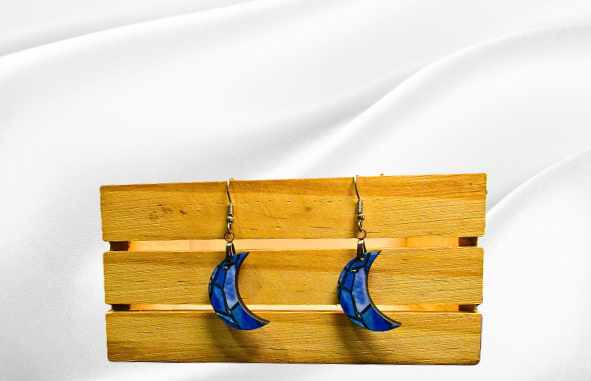 MDF-Moon Shaped Sublimated Earrings 1 inch