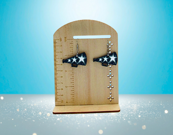 MDF-Megaphone Shaped Sublimated Earrings 1.5 inch