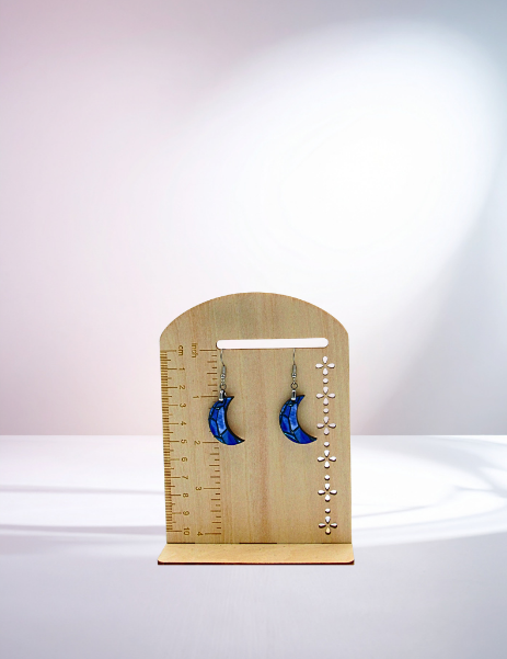 MDF-Moon Shaped Sublimated Earrings 1 inch