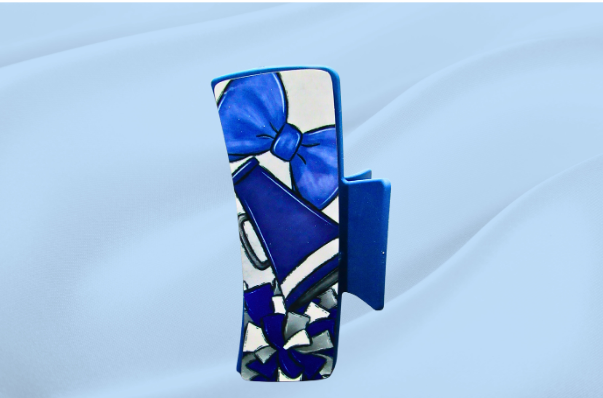 MDF-Large Sublimated Hair Claw Clip Cheer Themed