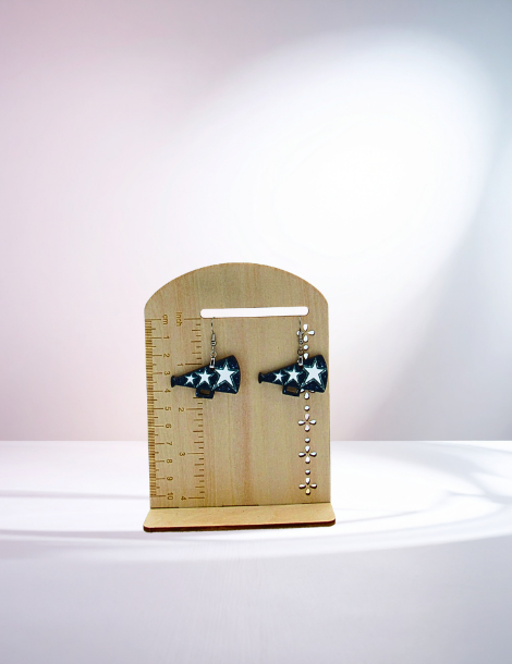 MDF-Megaphone Shaped Sublimated Earrings 1.5 inch
